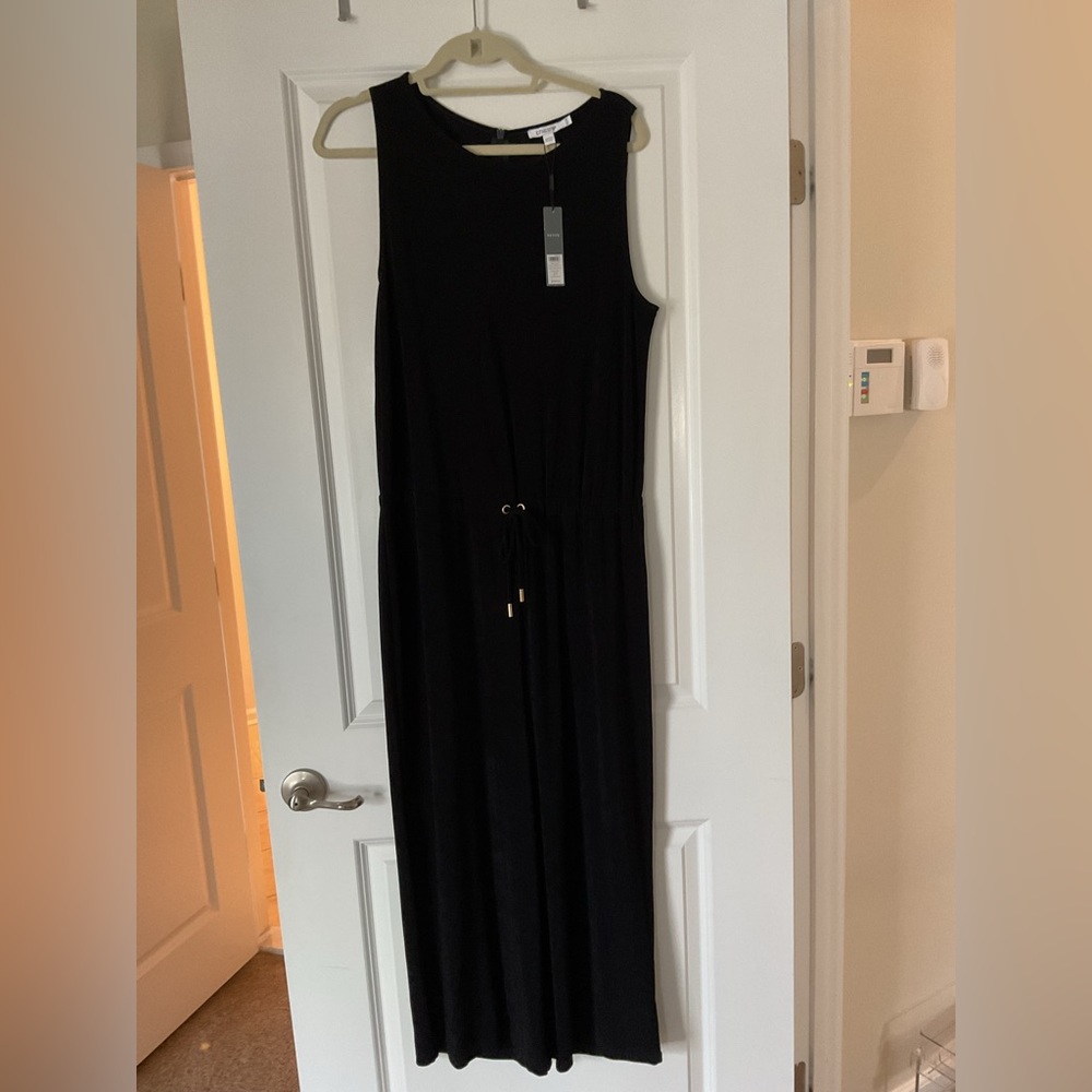 Black Sleeveless Tie Front Maxi Jumpsuit